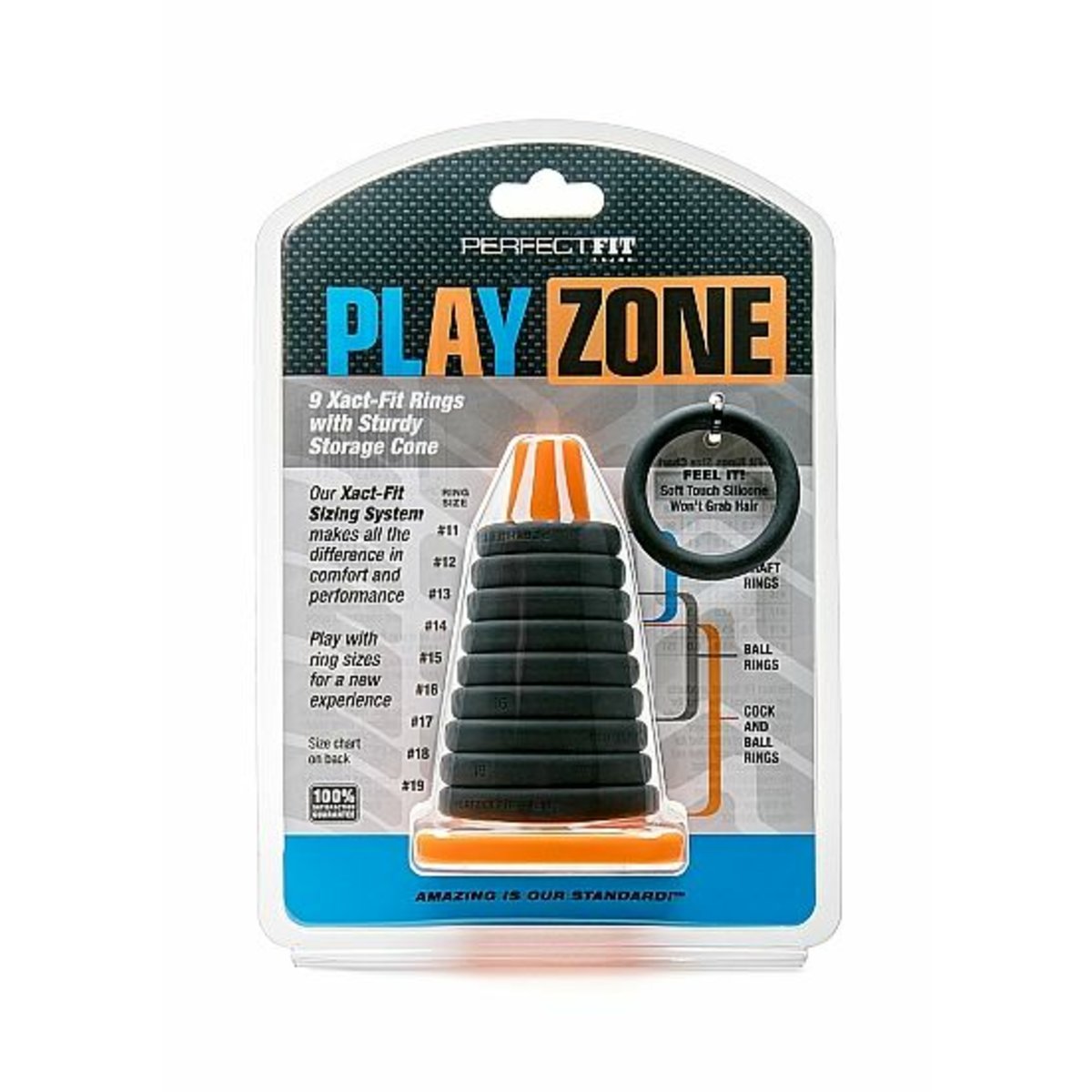 Play Zone 9 Cock Ring W/Cone