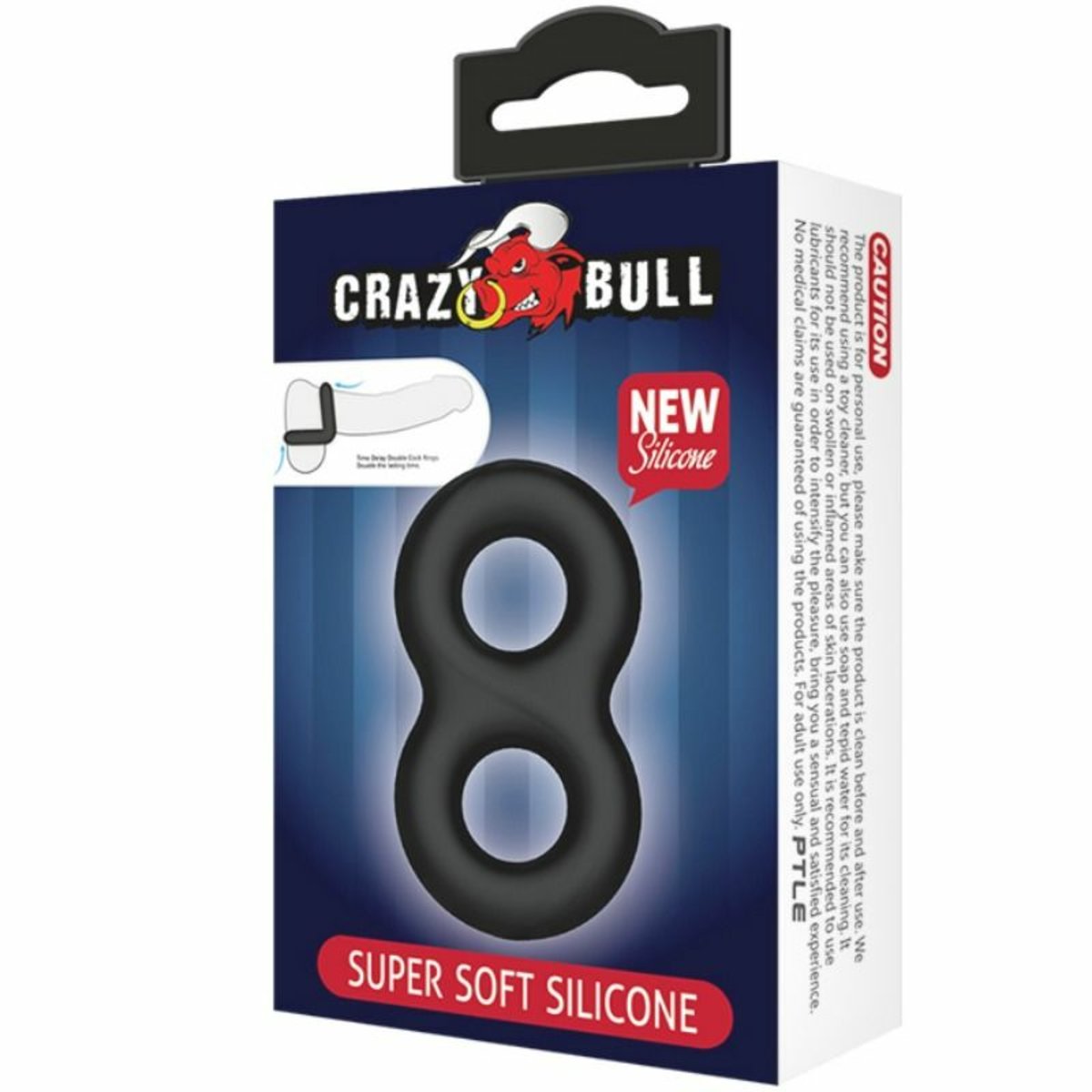 Crazy Bull Super Soft Double Cock And Balls Silicone Ring