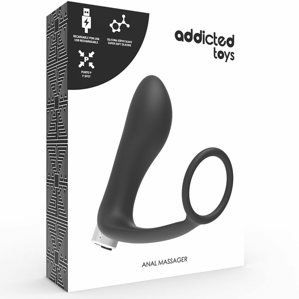 Addicted Toys Prostate Vibrator With Cock Ring Rechargeable
