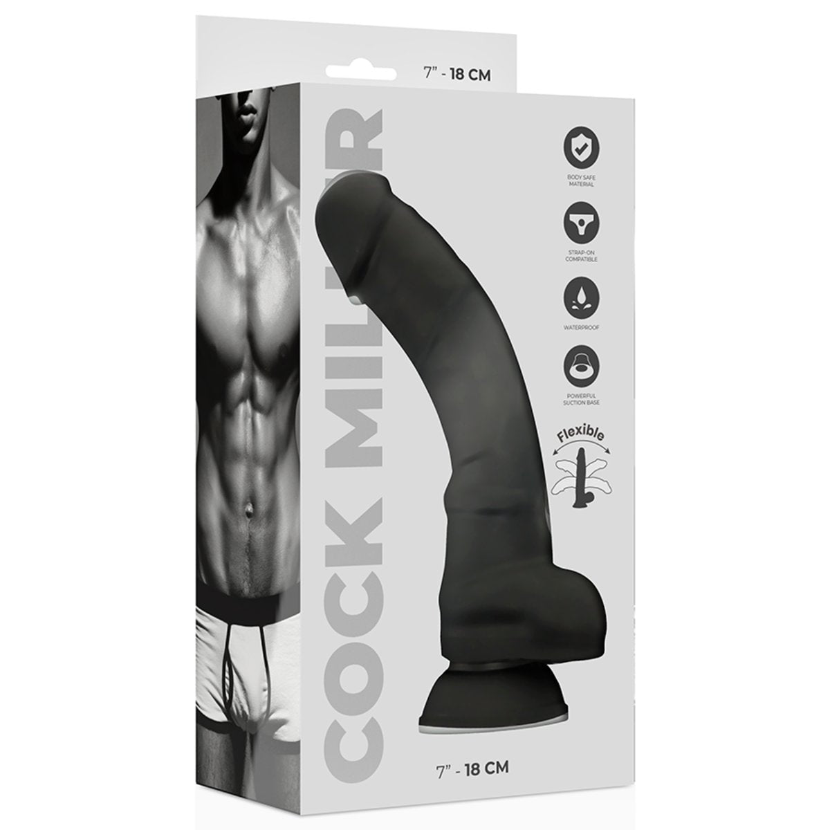 Cock Miller Silicone Super-Bendy Black Dildo 18X3.1cm