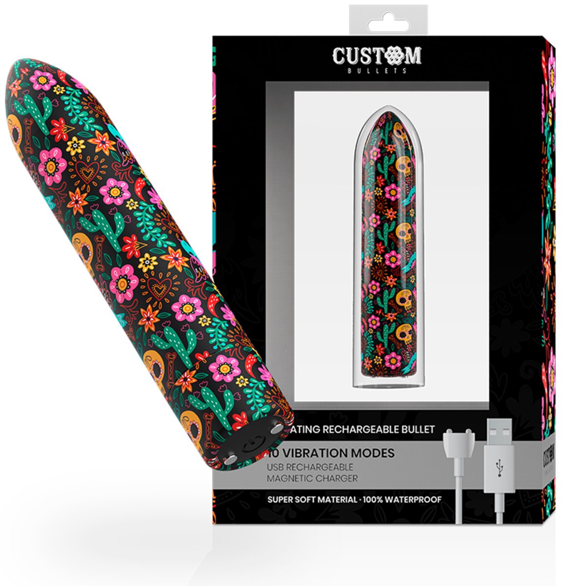 Custom Bullet Vibrator Skull And Cactus Rechargeable