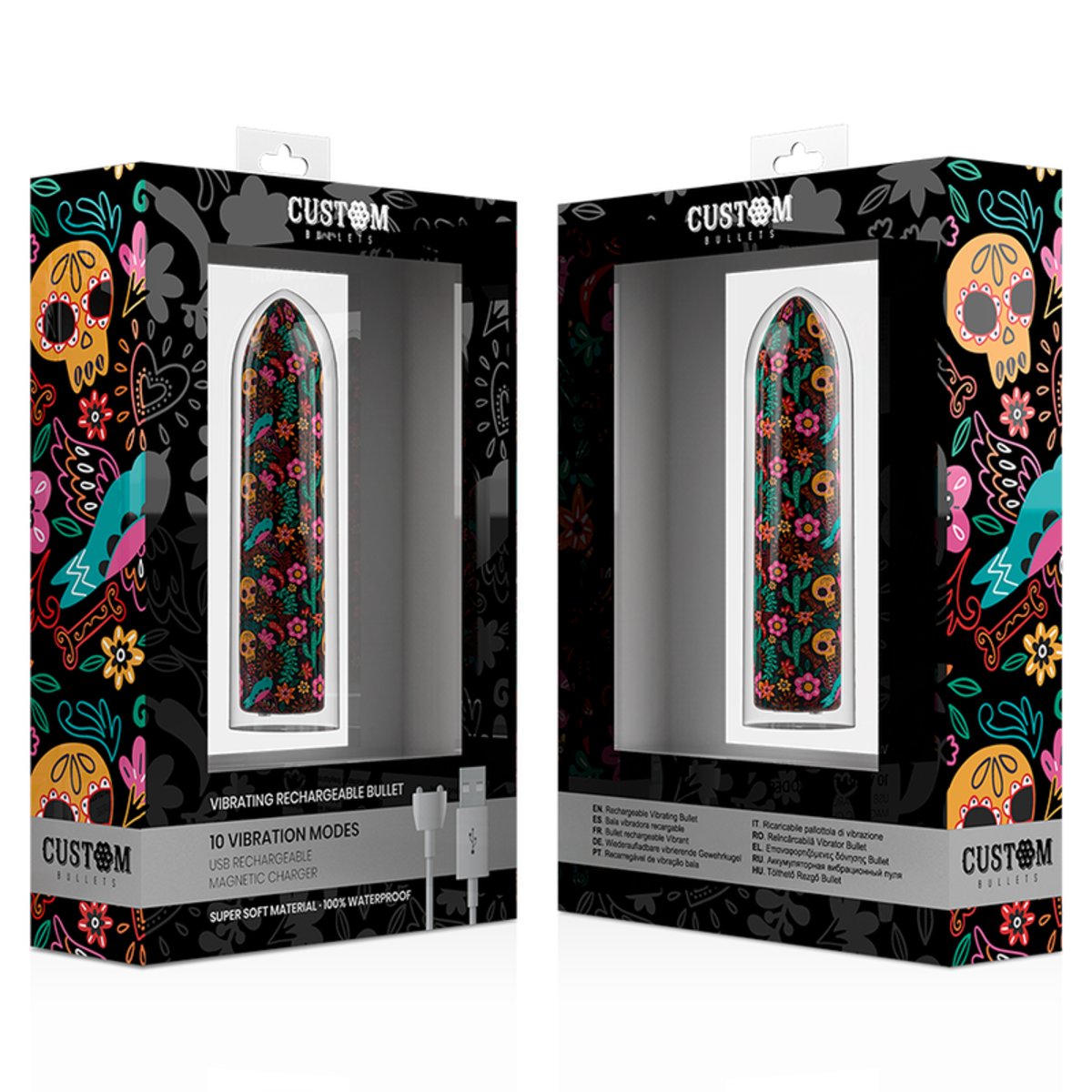 Custom Bullet Vibrator Skull And Cactus Rechargeable