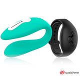 Watchme Wearwatch Dual Pleasure Couples Vibrator Wireless Technology Aquamarine/ Jet