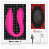 Watchme Wearwatch Dual Pleasure Couples Vibrator Wireless Technology Fuchsia/ Jet