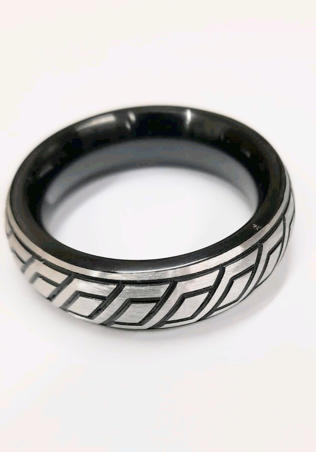 Steel Donut Cockring With Engraving Black
