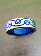 Blue Steel Cockring W/Heart Engraving