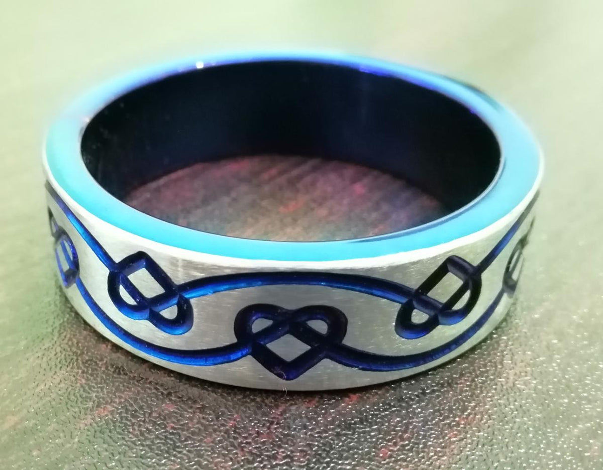 Steel Cockring W Heart Engraving
