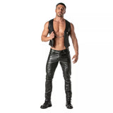 TOF Kinky Faux Leather Chain Waistcoat Black