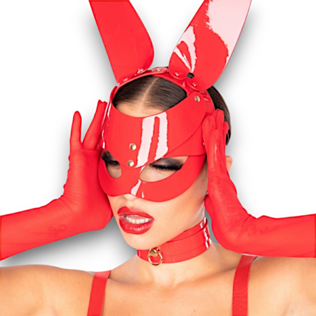 Kinky Diva Sheer Seductive Long Gloves Red- One Size