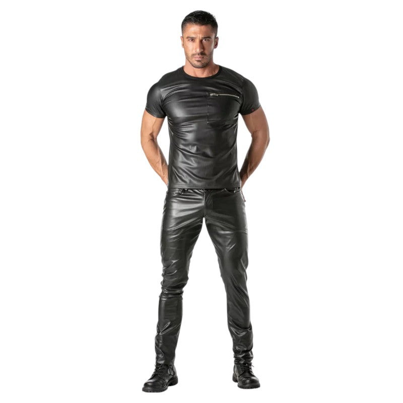 TOF Kinky Faux Leather Jeans Black