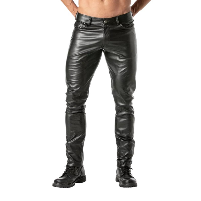 TOF Kinky Faux Leather Jeans Black