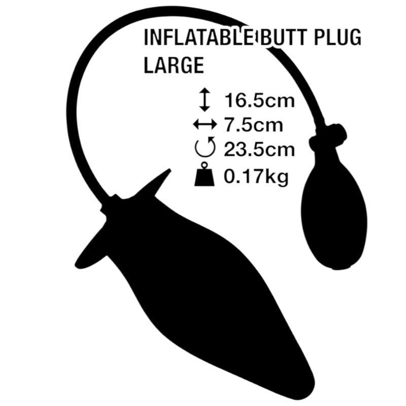 Butt Plug - Large Inflatable Black Butt Plug