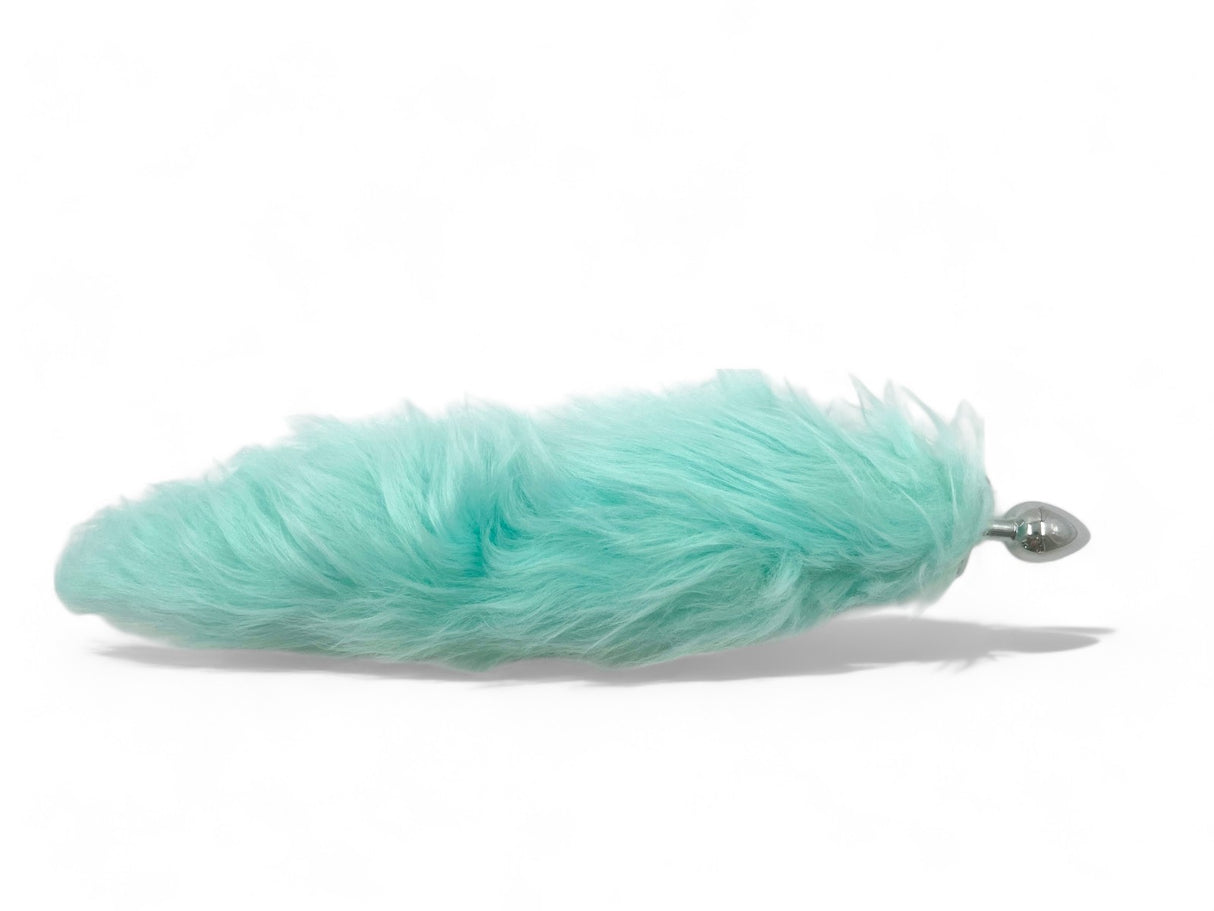 Light-up Tail with Steel Butt-Plug  Mint Green