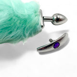 Light-up Tail with Steel Butt-Plug  Mint Green