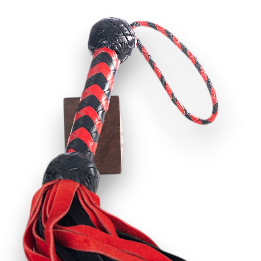 Leather & Suede Flogger Black & Red
