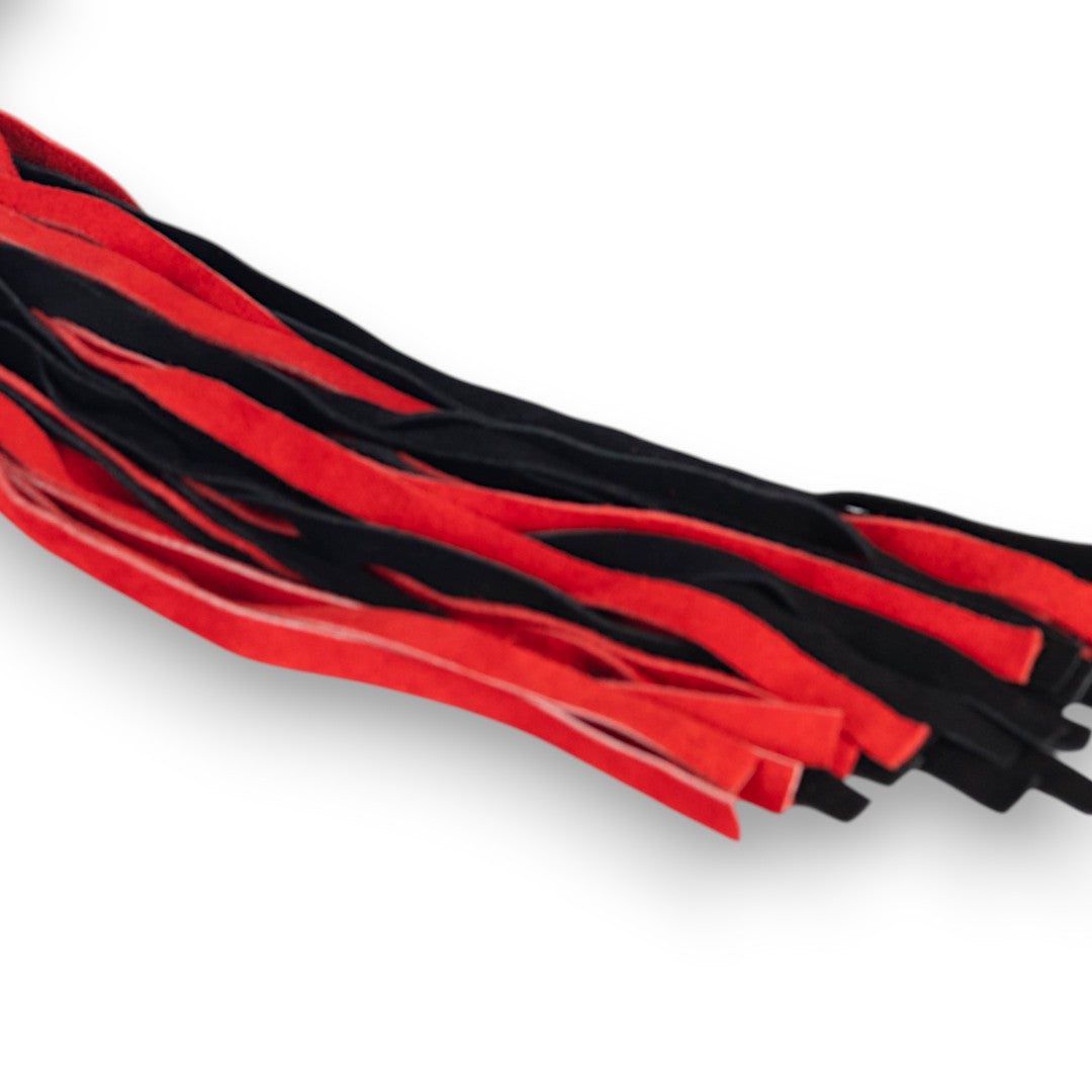 Leather & Suede Flogger Black & Red