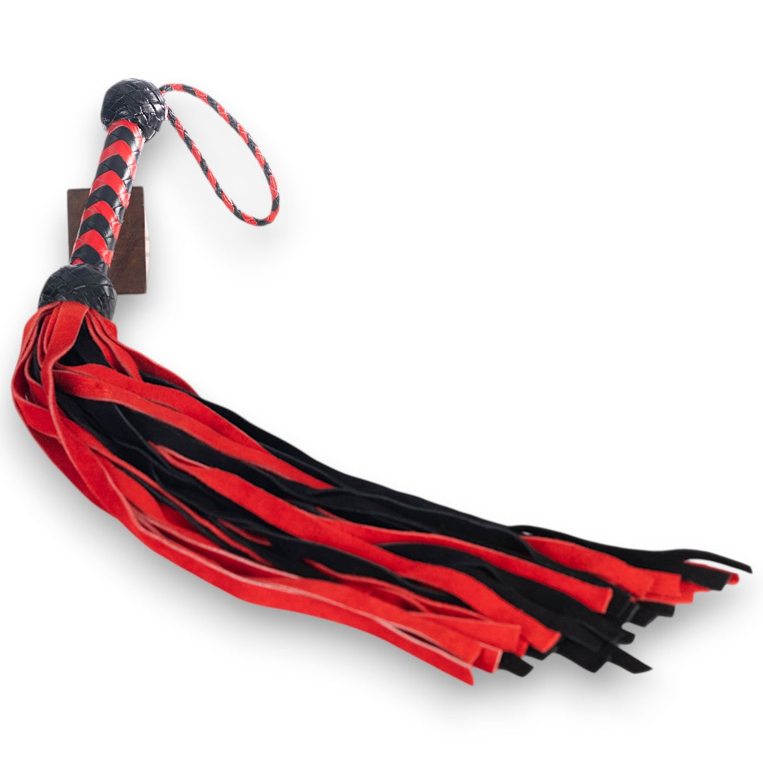 Leather & Suede Flogger Black & Red