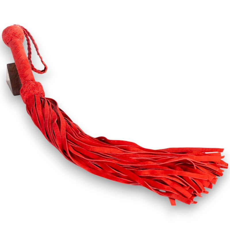 Suede  Leather Flogger Red