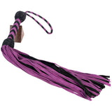 Suede Leather Flogger Black & Purple