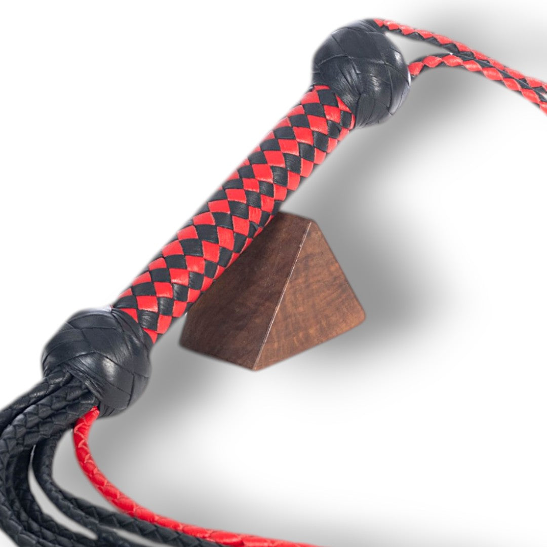 Leather Cat-O-Nine Tails Red&