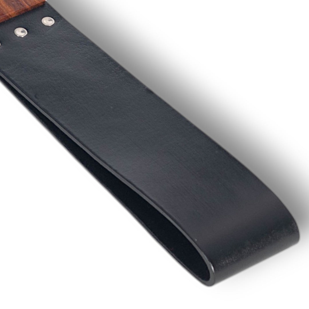 Wood Handle Leather Loop Strap