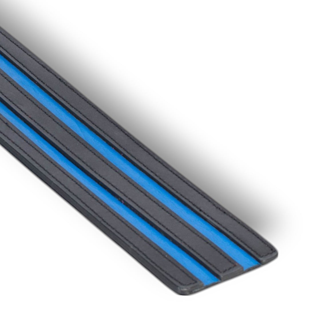 Long Leather Paddle Duo Stripes Blue