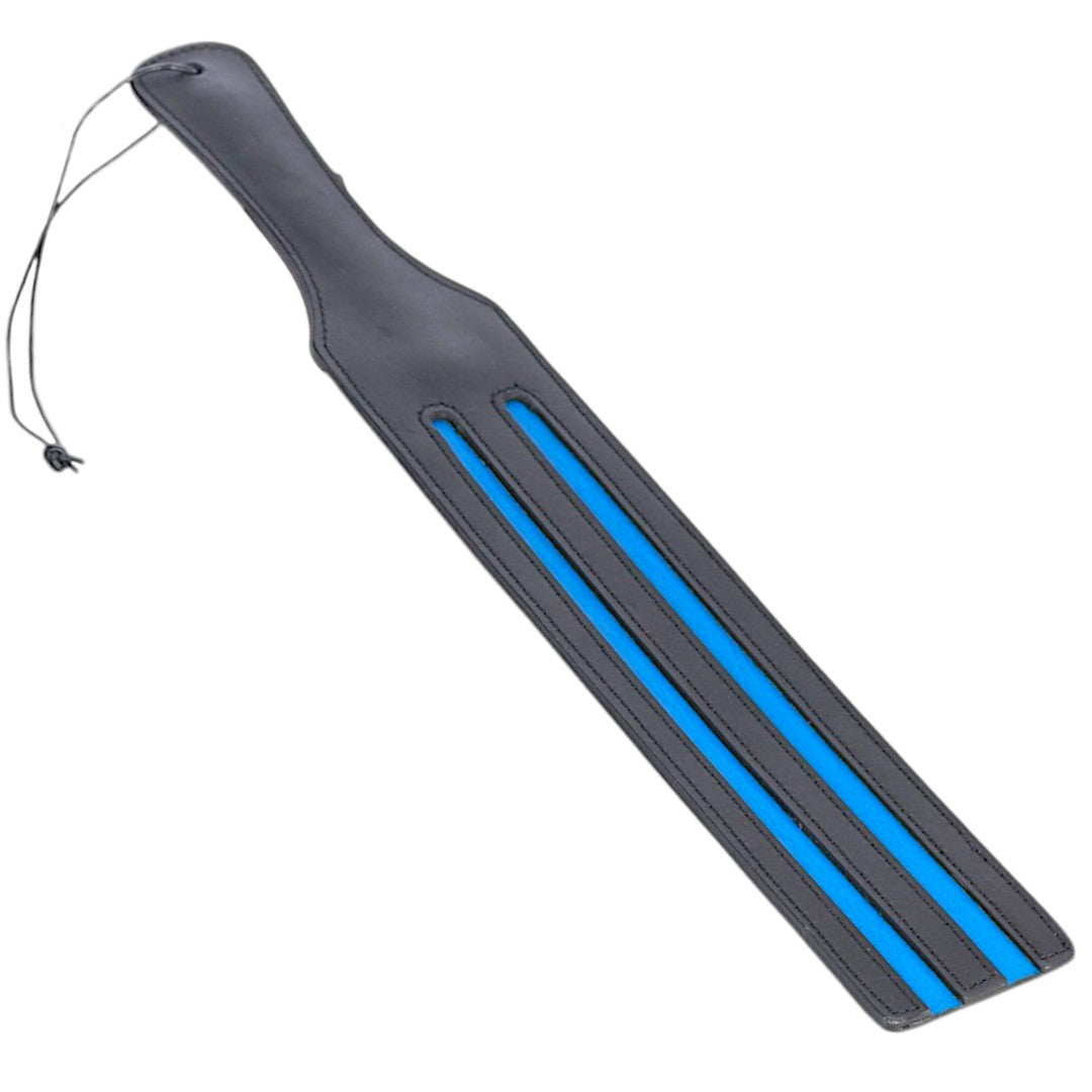 Long Leather Paddle Duo Stripes Blue