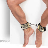 Metallic Leather Wide Strap Ankle Cuff Padde & Leather Lined M2O