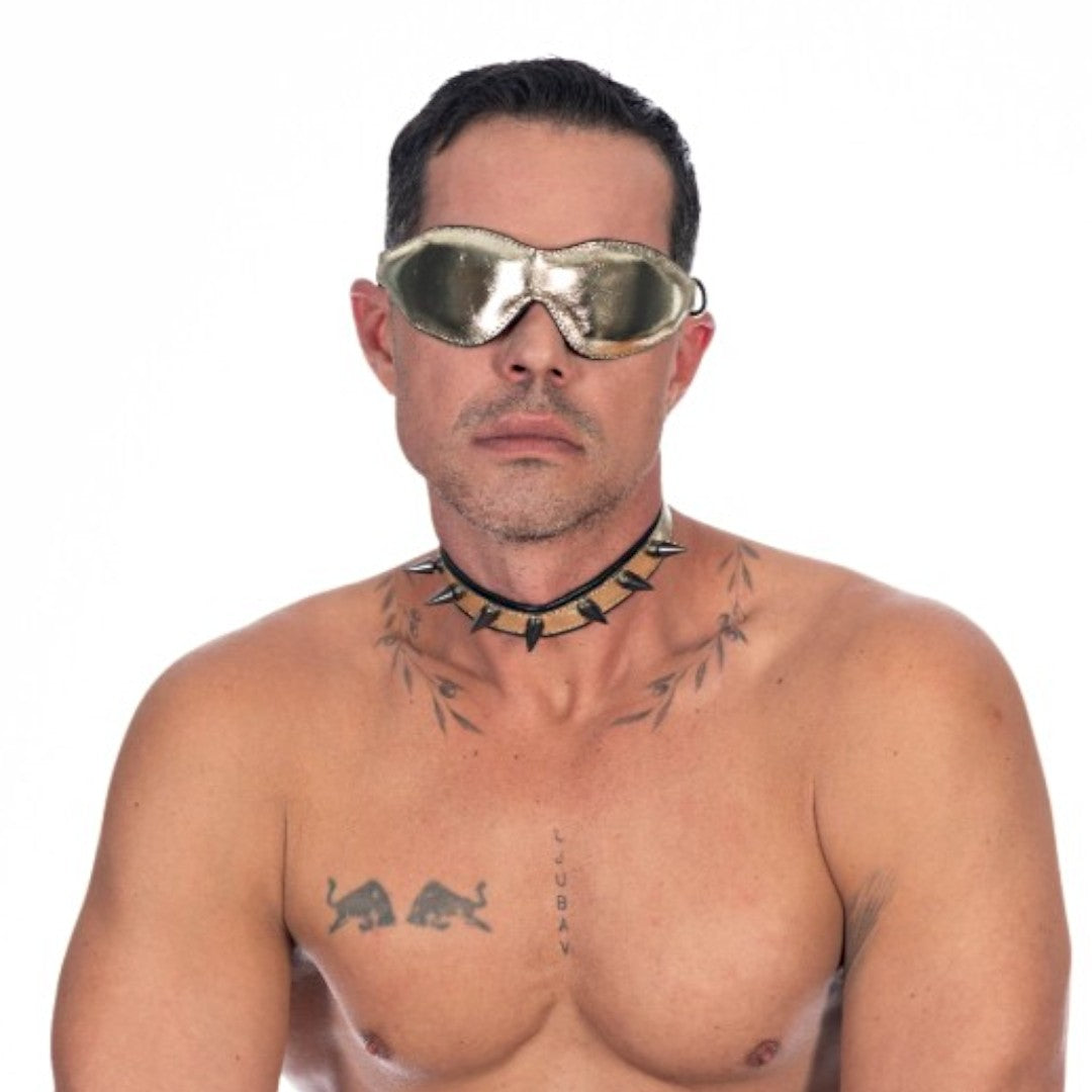 Metallic Leather  Blind Fold-Padded & Leather Lined M2O