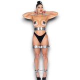 Metallic Leather Slim Ankle Cuff Padded & Leather Lined 45mm/20mm M2O