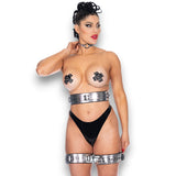 Metallic Leather 65mm Double Buckle Bondage Belt M2O