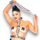 Metallic Leather Female Bondage Harness