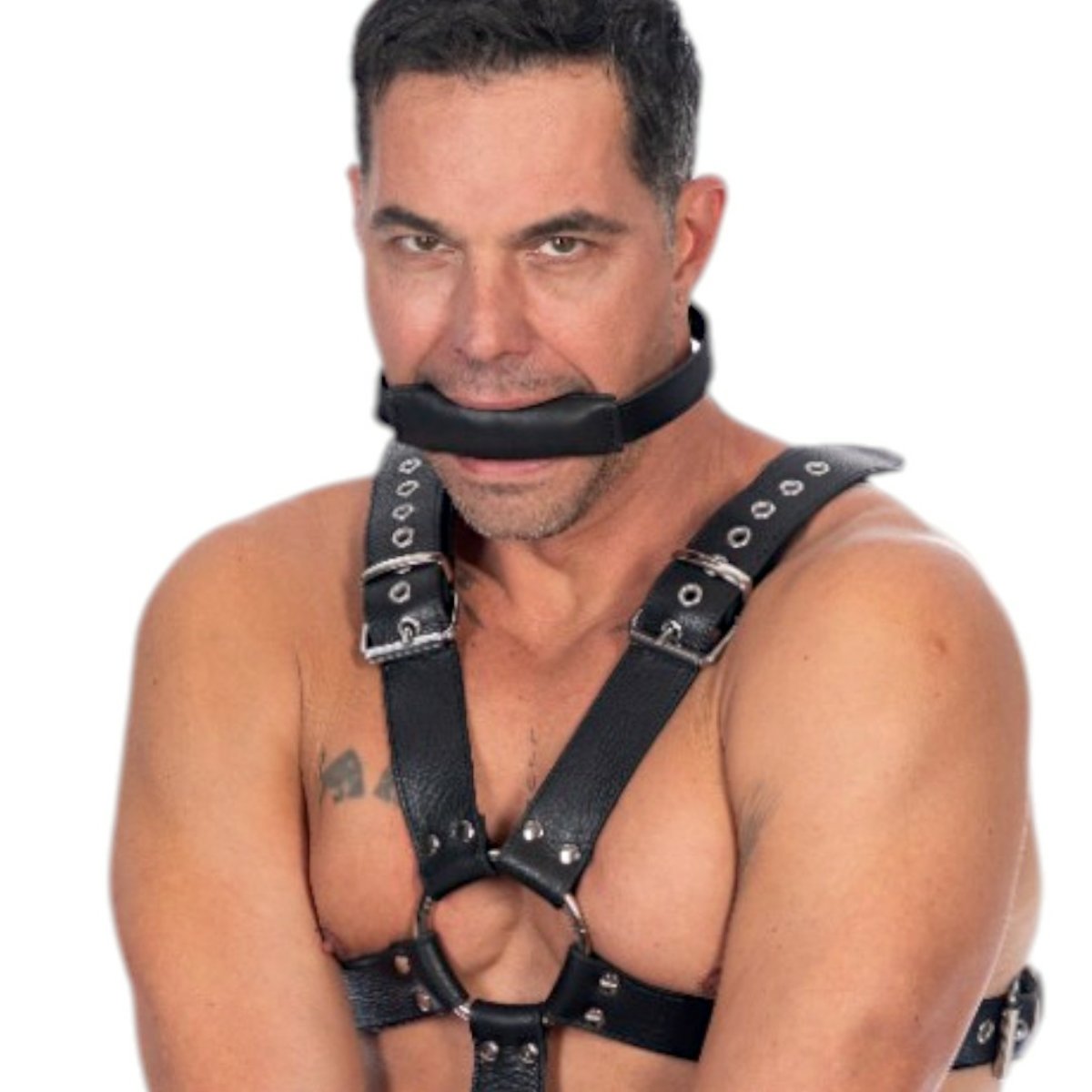 Black Leather Banana Shaped Gag