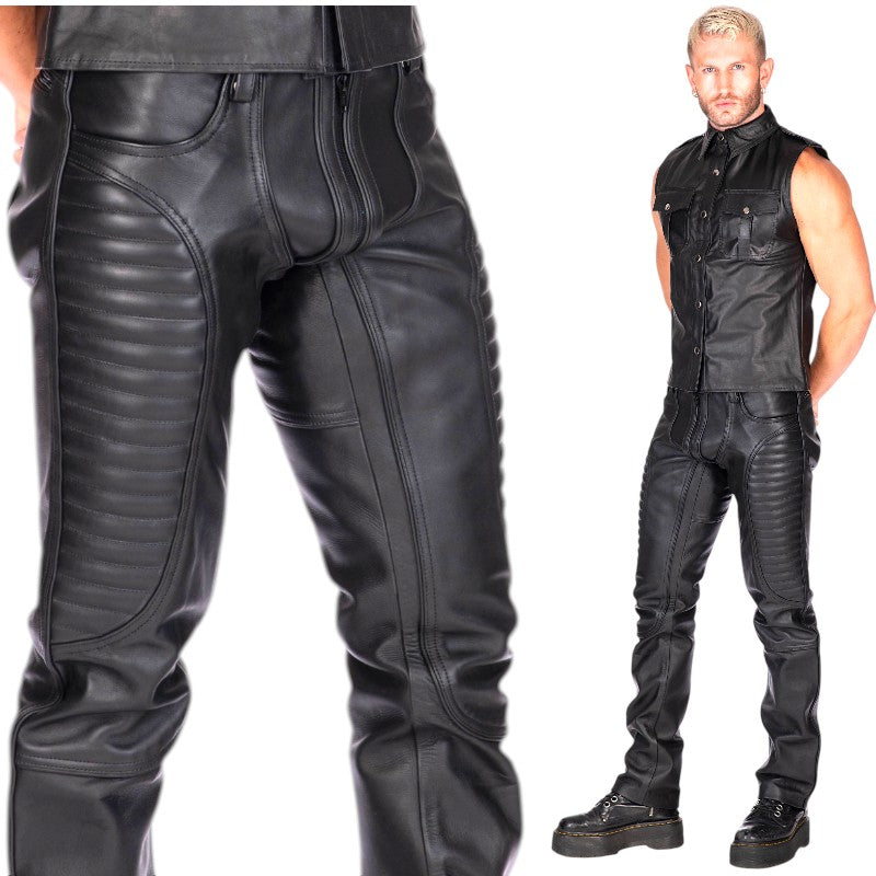 Liberation-X Leather Biker Jeans