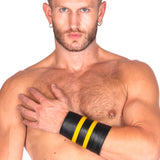 Leather Gauntlet Wallet Yellow Stripes