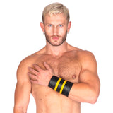 Leather Gauntlet Wallet Yellow Stripes