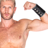 Leather Gauntlet Wallet Black-Grey Trim