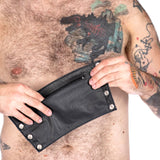 Leather Gauntlet Wallet Blue Stripes