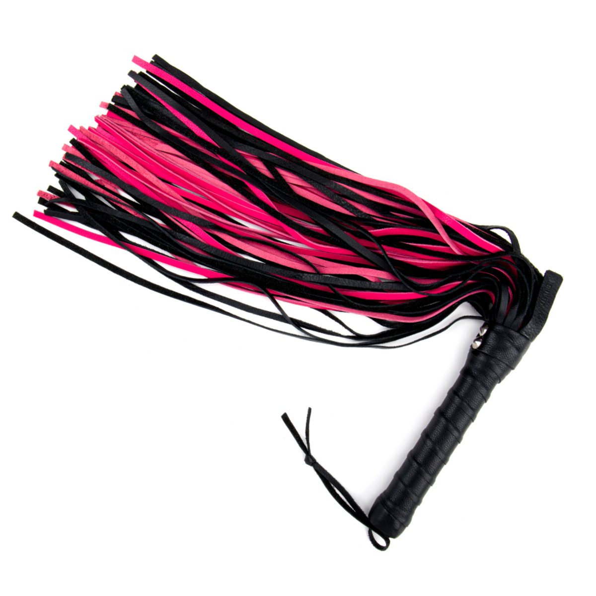Large Soft Leather Flogger Black & Red