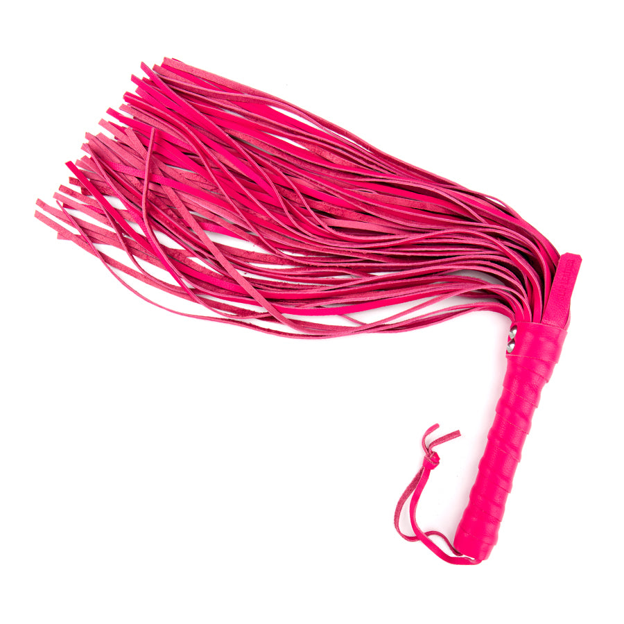 Large Leather Flogger Pink