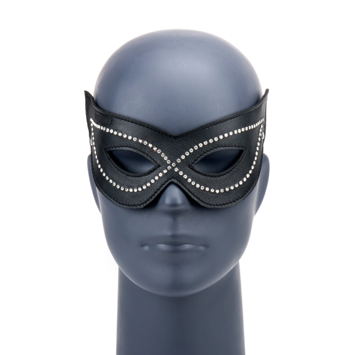 Harlequin Mask With Diamante Suede Lined