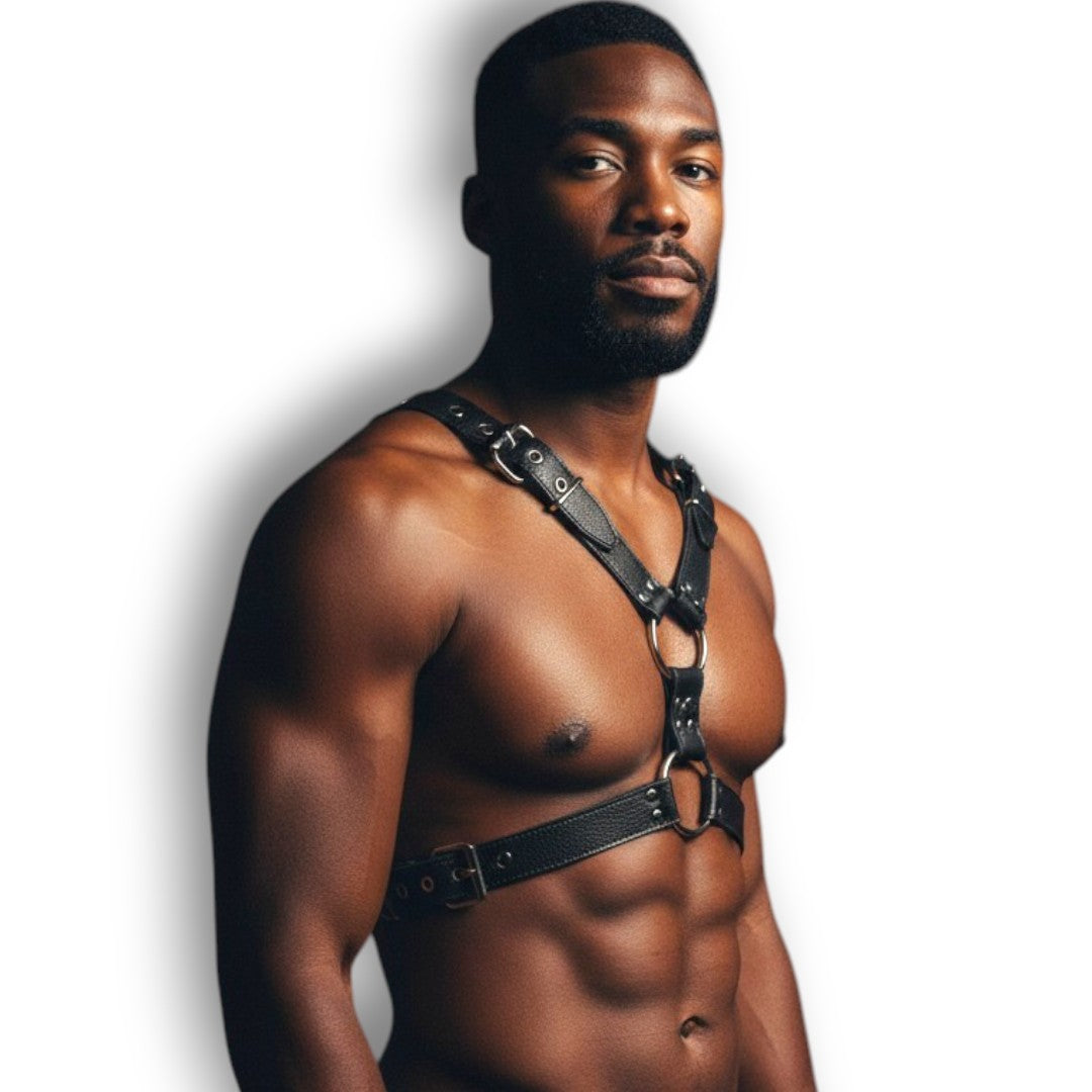 Soft Leather Male Upper Body De Luxe Harness MTO