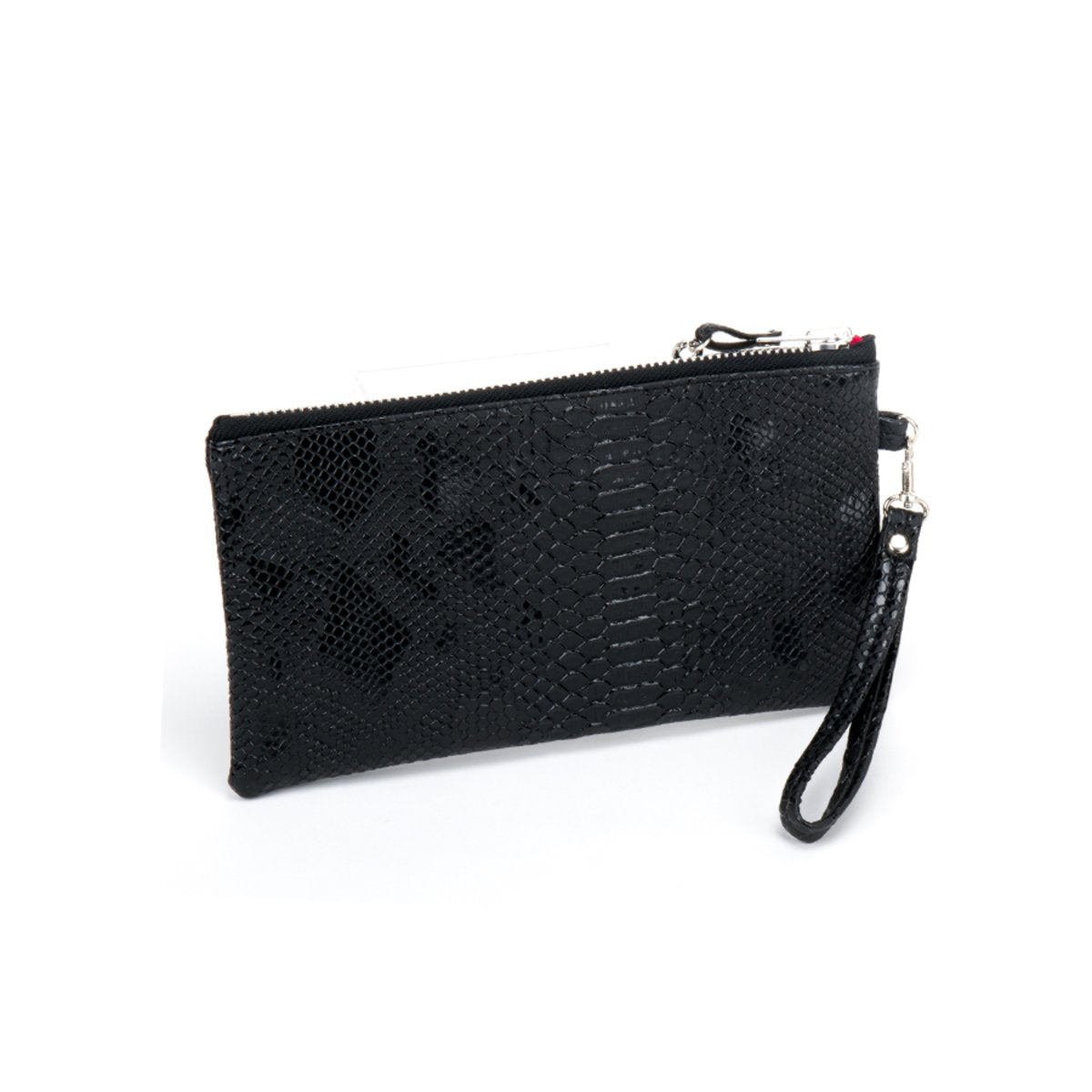 Clutch Bag W/ Heart Padlock In Snake