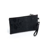 Clutch Bag W/ Heart Padlock In Snake