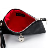 Clutch Bag W/ Heart Padlock In Snake