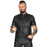 Liberation-X Short Sleeved Leather Military Shirt Black
