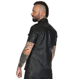 Liberation-X Short Sleeved Leather Military Shirt Black