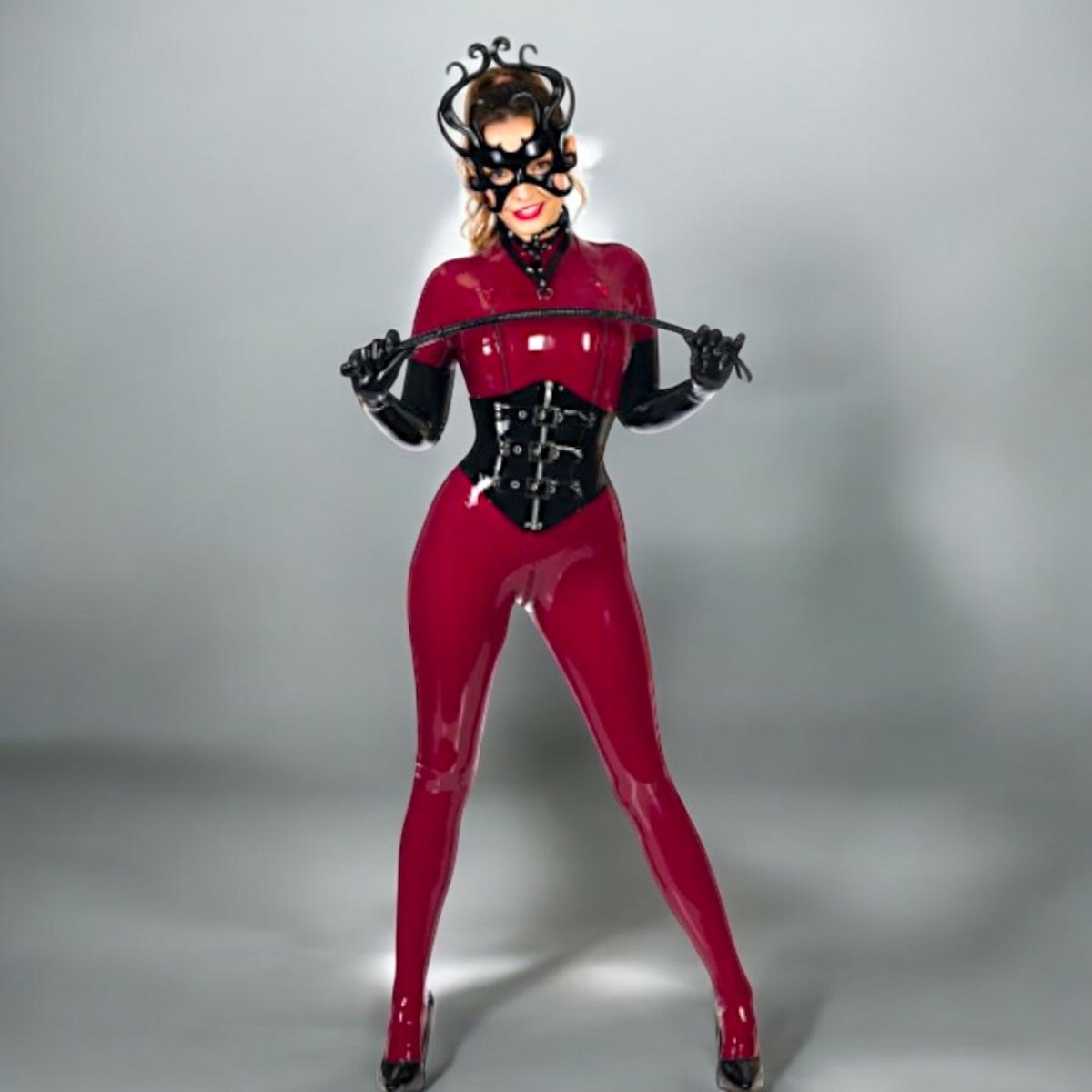 Cecilio Leather Designs Medusa Mask - Red