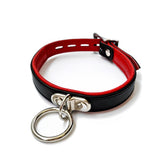 20mm Collar w/ Ring Padded & Leather Lined BLK/RED