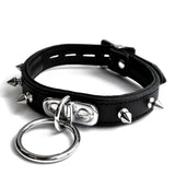20mm Collar M/L w/ Spikes & Ring Padded & Leather Lined